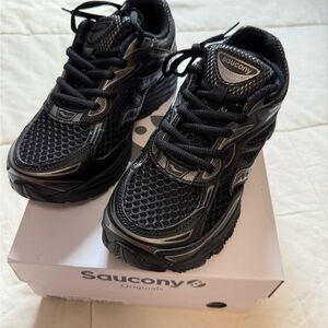 Saucony Kids Black and Gray Sneakers